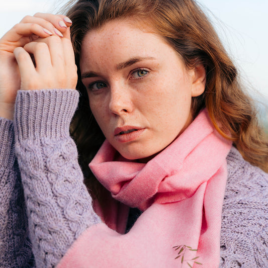 Carnation Pink Merino Scarf