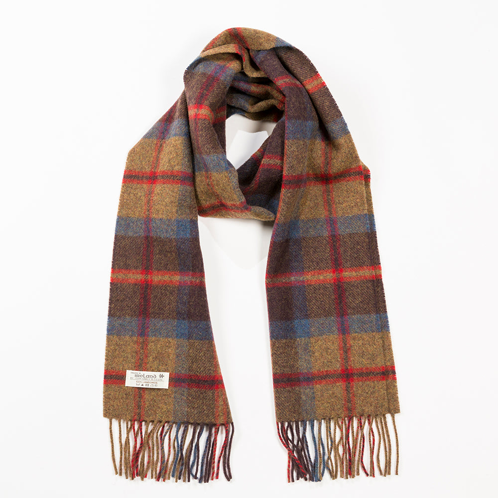 Rust, Brown & Red Plaid Lambswool Scarf