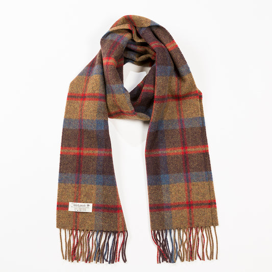 Rust, Brown & Red Plaid Lambswool Scarf