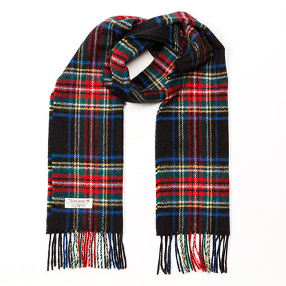 Black Stewart Tartan Lambswool Scarf