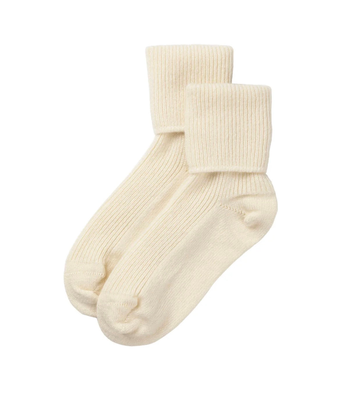 Ladies White Cashmere Bed Socks