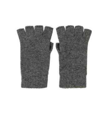 Ladies' Mid Grey Cashmere Fingerless Gloves