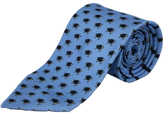 Light Blue/Dark Blue Turtle Tie