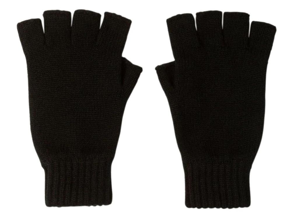 Ladies' Black Cashmere Fingerless Gloves